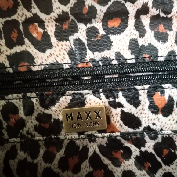 MAXX NEW YORK Faux Leather Croc Studded Shoulder Bag GUC Brown - Picture 5 of 7